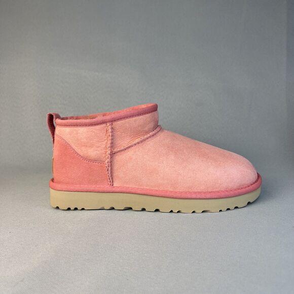 New Womens Ugg Boots Sz 7 Classic Ultra Mini Pink Suede Wool Ankle UGG Australia - Picture 6 of 15